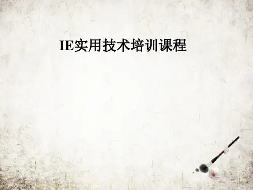 IE实用技术培训课程