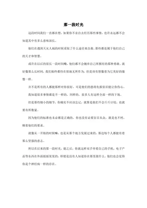 那一段时光_高中高三作文400字
