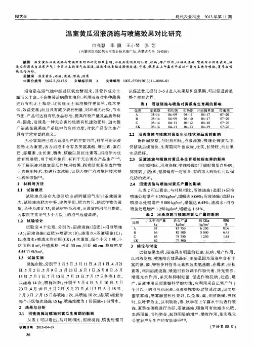 温室黄瓜沼液浇施与喷施效果对比研究