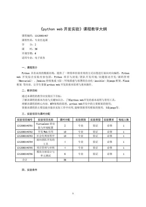 python web开发