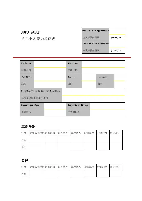 人能力综合评估表