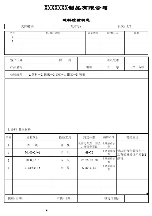 进料检验规范