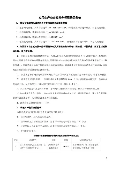 裂缝对注水开发的影响