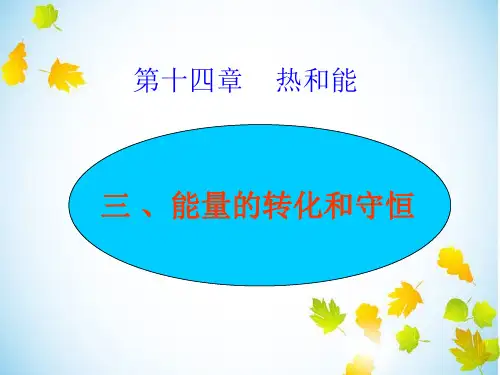 14.3能量的转化和守恒 最新人教版