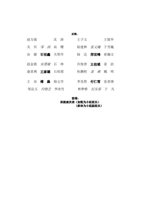 班级座次表
