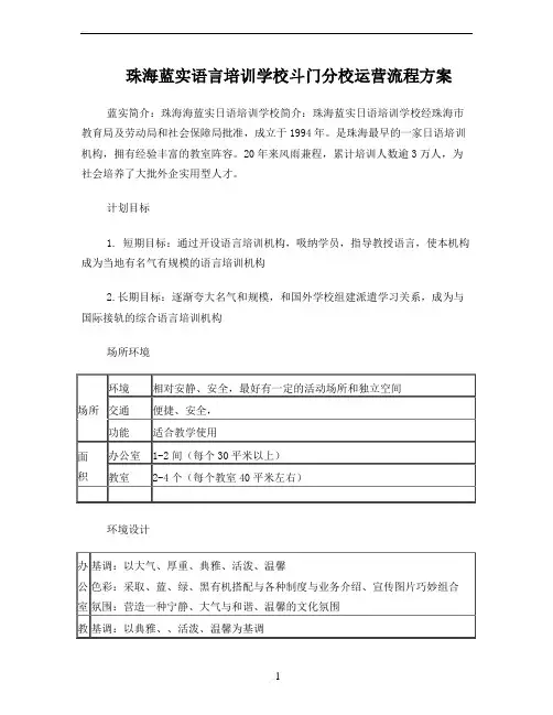 培训机构运营方案(工具) 2