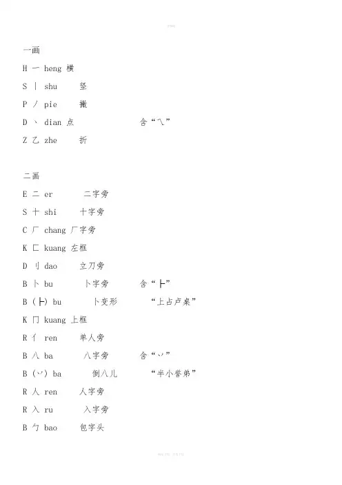 部首的读法
