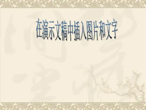 演示文稿中插入图片和文字