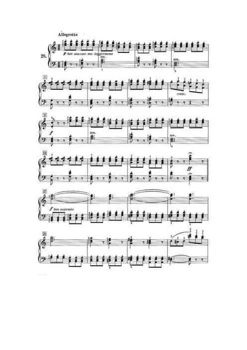 50首莱蒙钢琴练习曲 作品37(NO.28) 正谱 五线谱 钢琴谱.doc