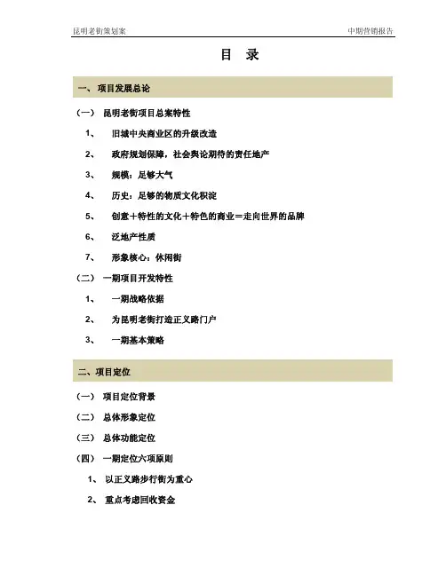 昆明老街商业街项目营销策划报告