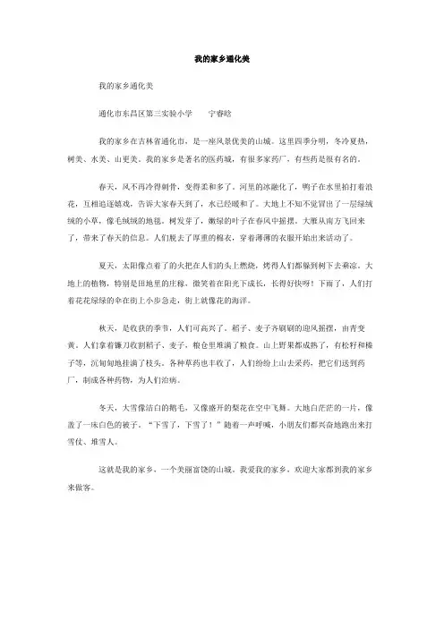 我的家乡通化美作文