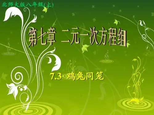 7.3 鸡兔同笼