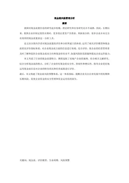 现金流风险管理分析