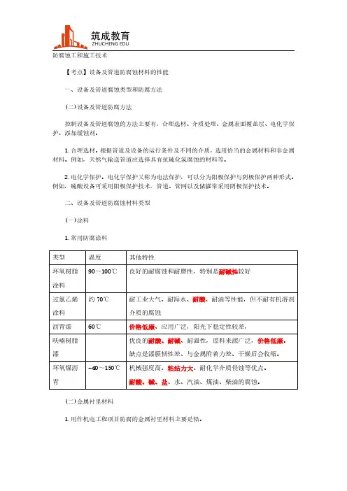 一建机电考点冲刺第12讲：防腐蚀工程施工技术至工业炉窑砌筑工程施工技术-筑成教育