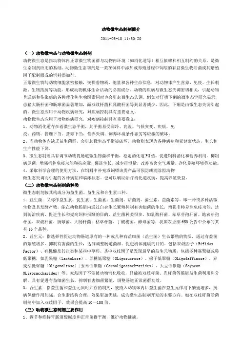 动物微生态制剂简介