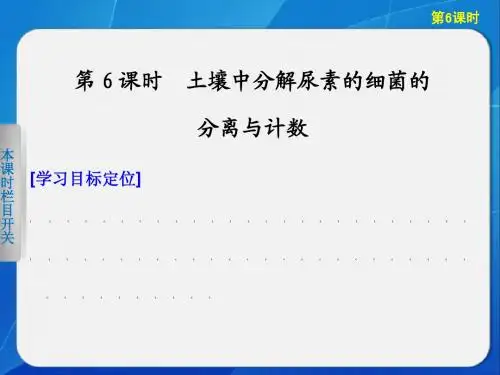 2013-2014学年高二生物人教版选修一学案课件:2.2土壤中分解尿素的细菌的分离与计数