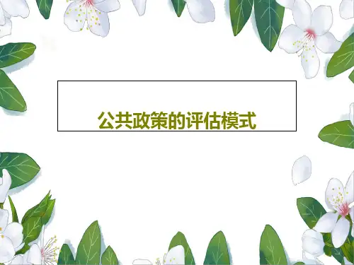 公共政策的评估模式共29页