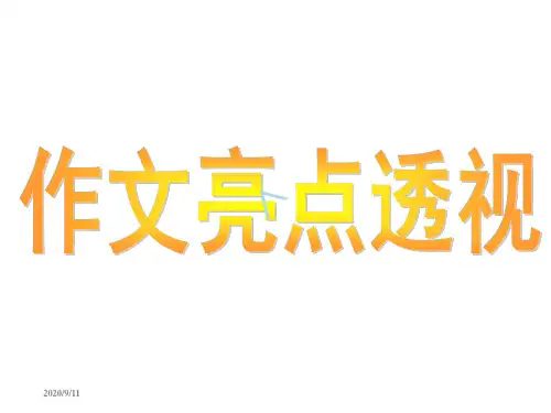 写作的中的亮点(锤炼语言)