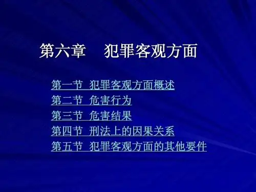 第六章 犯罪客观方面