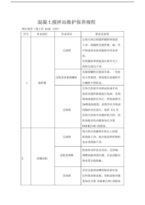 混凝土搅拌站维护保养规程完整.doc