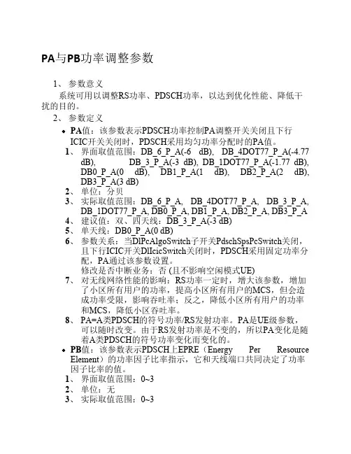 LTE_PA-PB功率调整参数总结