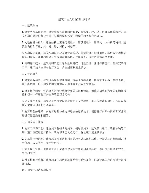 建筑工程人必备知识点总结