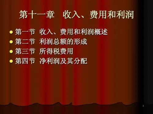 第11章 收入、费用和利润