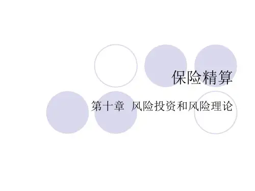 保险精算学风险投资和风险理论