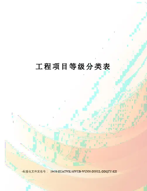 工程项目等级分类表