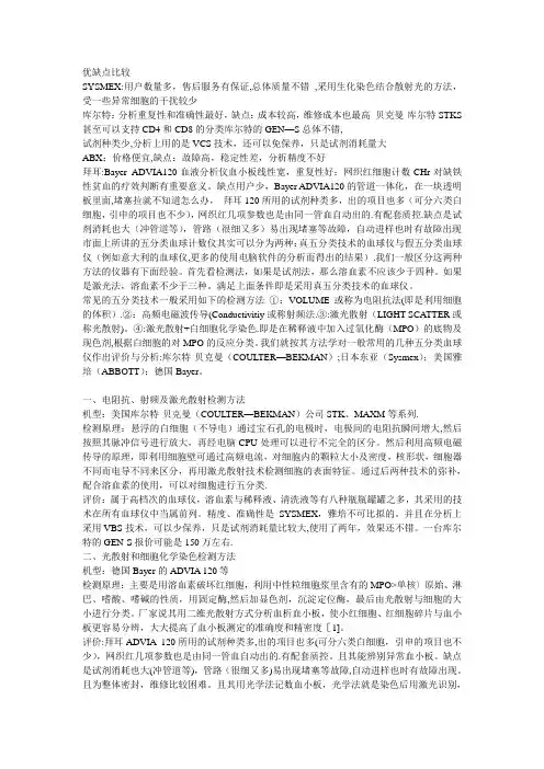 血细胞分析仪优缺点总结