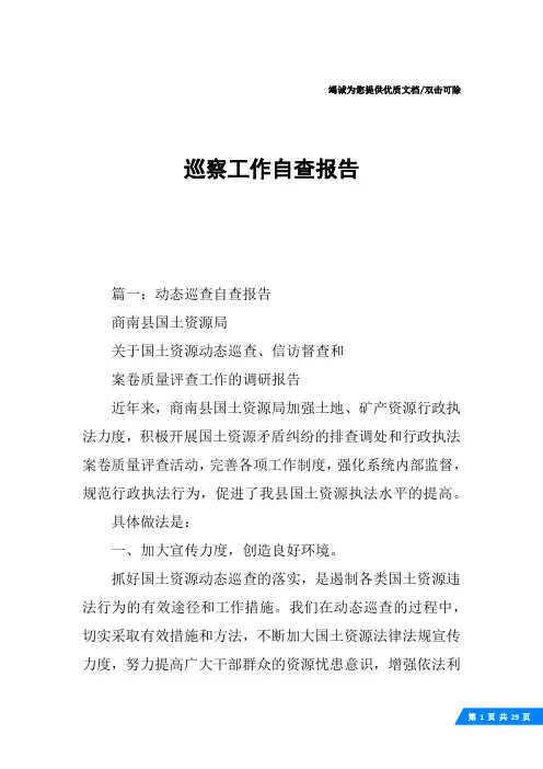 巡察工作自查报告