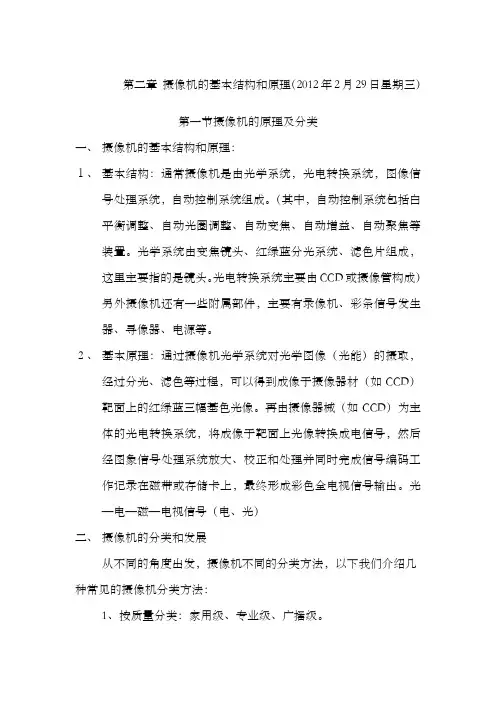 摄像机的基本结构和原理