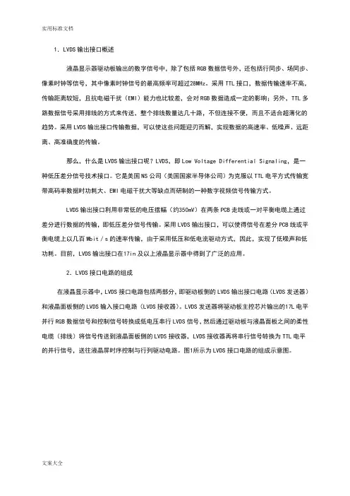 lvds液晶屏幕接口详解