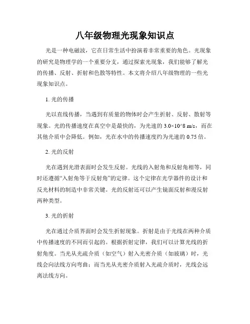 八年级物理光现象知识点