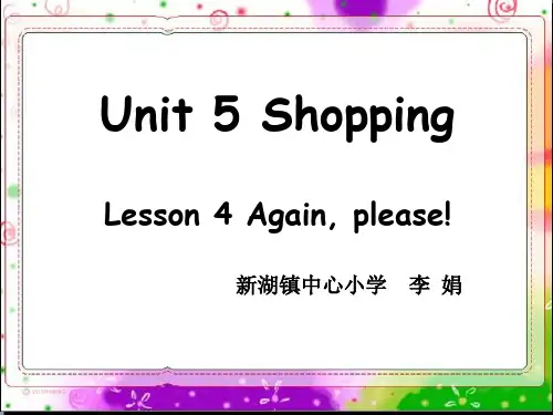 鲁科版英语四年级下册Unit5 Shopping Lesson 4 Again, please!