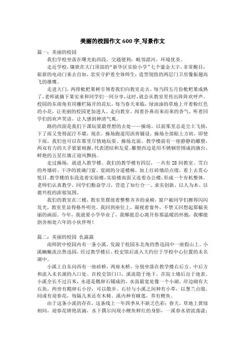 美丽的校园作文600字_写景作文_1