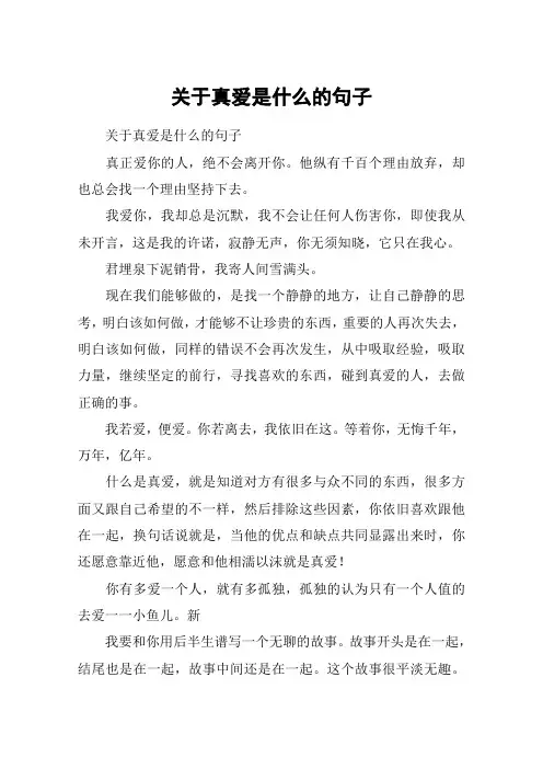关于真爱是什么的句子