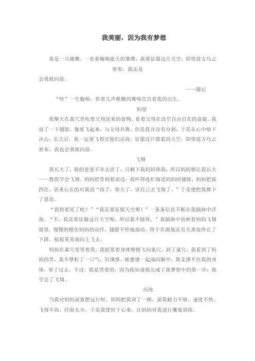 我美丽,因为我有梦想