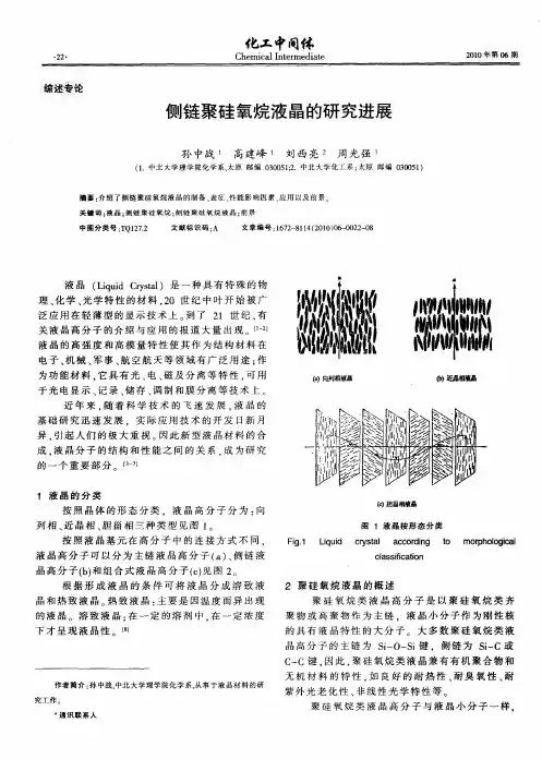 侧链聚硅氧烷液晶的研究进展