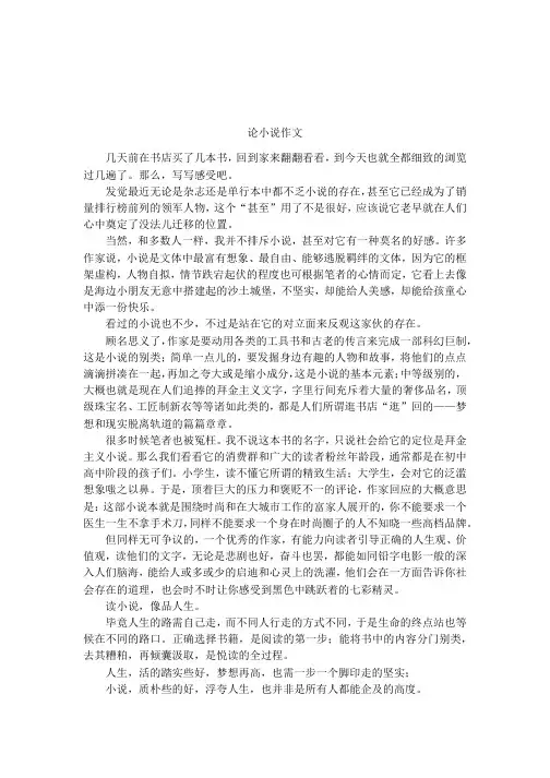 论小说作文
