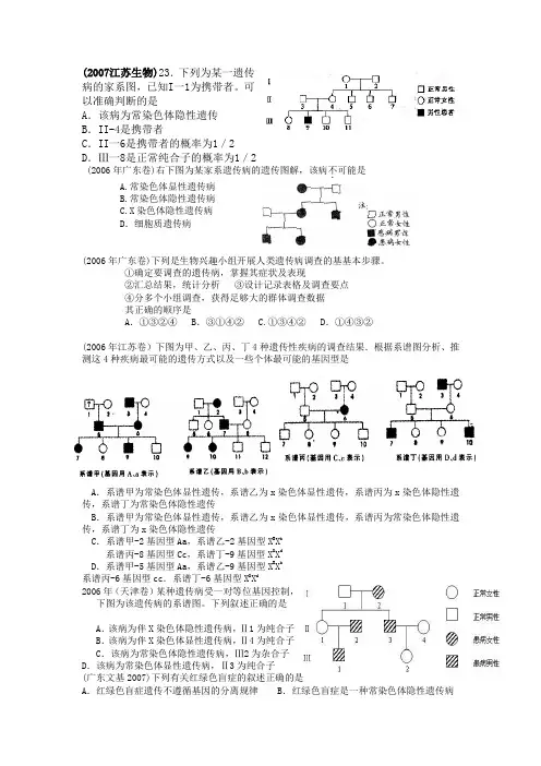 遗传系谱图