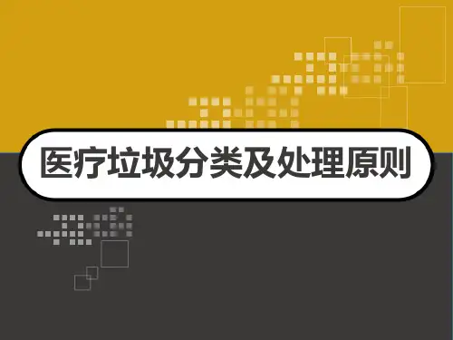 医疗垃圾分类及处理原则 PPT