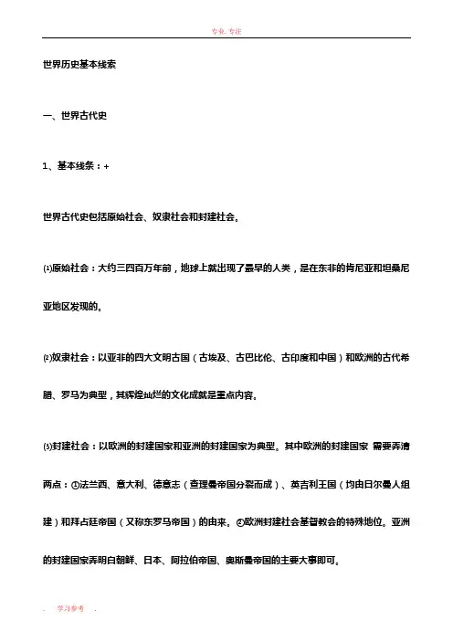 世界历史基本线索