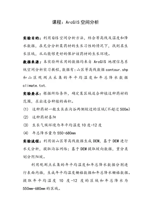 (完整版)ArcGIS空间分析——找出某药材的生长区域