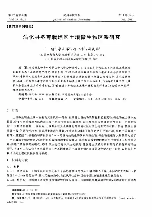 沾化县冬枣栽培区土壤微生物区系研究