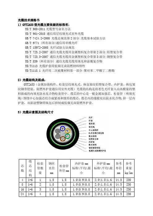 信号电缆规格说明书