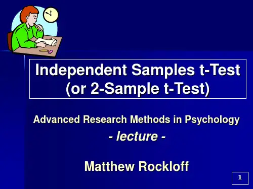 Independent Samples t-Test (or 2-Sample t-Test)：独立样本t检验(或双样本t检验)