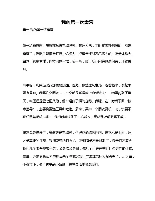 作文《我的第一次露营》 2