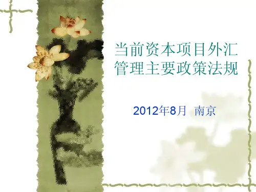 {合同法律法规}当前资本项目外汇管理主要政策法规讲义