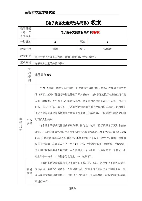 1电子商务文案认知(一)